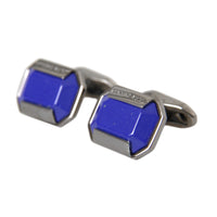 Dolce & Gabbana Silver Plated Brass Pin Crystal Cufflinks