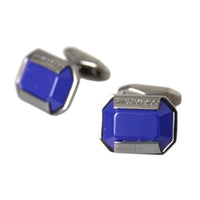 Dolce & Gabbana Silver Plated Brass Pin Crystal Cufflinks