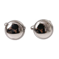 Dolce & Gabbana Silver Plated Brass Round Pin Men Cufflinks