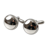 Dolce & Gabbana Silver Plated Brass Round Pin Men Cufflinks