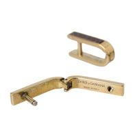 Dolce & Gabbana Gold Plated Metal Brass Pin Men Cufflinks