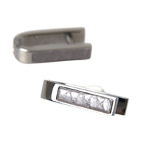 Dolce & Gabbana Silver Plated Metal Brass Pin Men Cufflinks