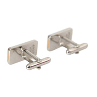 Dolce & Gabbana Silver Gold Plated Brass DG Logo Pin Cufflinks