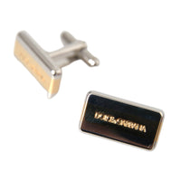 Dolce & Gabbana Silver Gold Plated Brass DG Logo Pin Cufflinks