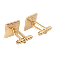 Dolce & Gabbana Gold Plated Brass Crystal Square Pin Cufflinks