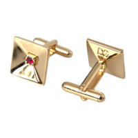 Dolce & Gabbana Gold Plated Brass Crystal Square Pin Cufflinks