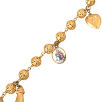 Dolce & Gabbana Gold Tone Chain Brass Beaded Statement Sicily Necklace