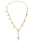 Dolce & Gabbana Gold Tone Chain Brass Beaded Statement Sicily Necklace