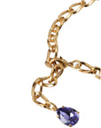 Dolce & Gabbana Gold Brass Crystal Purple Pink Pearl Pendants Necklace