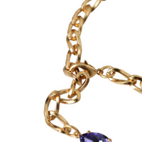 Dolce & Gabbana Gold Brass Crystal Purple Pink Pearl Pendants Necklace