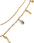 Dolce & Gabbana Gold Tone Chain Brass Charm Statement Sicily Necklace
