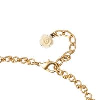 Dolce & Gabbana Gold Brass Chain Sacred Heart Crystal Charm Necklace