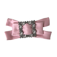 Dolce & Gabbana Pink Satin Crystal Jewelry Brooch Hair Pin