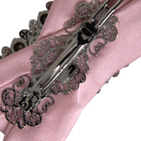 Dolce & Gabbana Pink Satin Crystal Jewelry Brooch Hair Pin