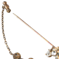 Dolce & Gabbana Gold Brass Crystal Chain 925 Sterling Silver Pin Brooch