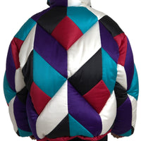 Dolce & Gabbana Multicolor Logo Windbreaker Puffer Jacket