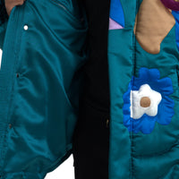 Dolce & Gabbana Multicolor Floral Windbreaker Puffer Jacket