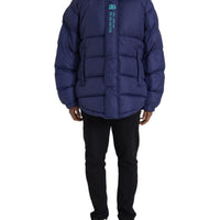 Dolce & Gabbana Navy Blue Quilted Windbreaker Puffer Jacket