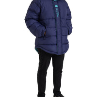 Dolce & Gabbana Navy Blue Quilted Windbreaker Puffer Jacket