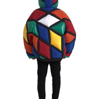 Dolce & Gabbana Multicolor Quilted Hooded Puffer Jacket