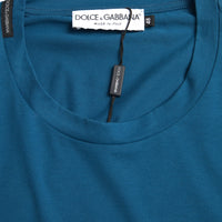 Dolce & Gabbana Blue Logo Round Neck Short Sleeves T-shirt