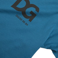 Dolce & Gabbana Blue Logo Round Neck Short Sleeves T-shirt