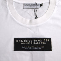 Dolce & Gabbana White Cotton DG Applique Men Casual T-shirt