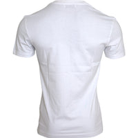 Dolce & Gabbana White Cotton DG Applique Men Casual T-shirt