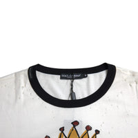 Dolce & Gabbana White King Of Love Cotton Men T-shirt