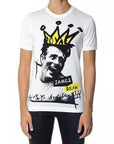 Dolce & Gabbana White Graphic Cotton Short Sleeves Men T-shirt