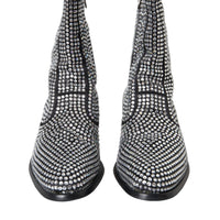 Dolce & Gabbana Black Rhinestone Crystal Chelsea Boots Shoes