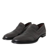 Dolce & Gabbana Black Brown Leather Loafer Men Dress Shoes