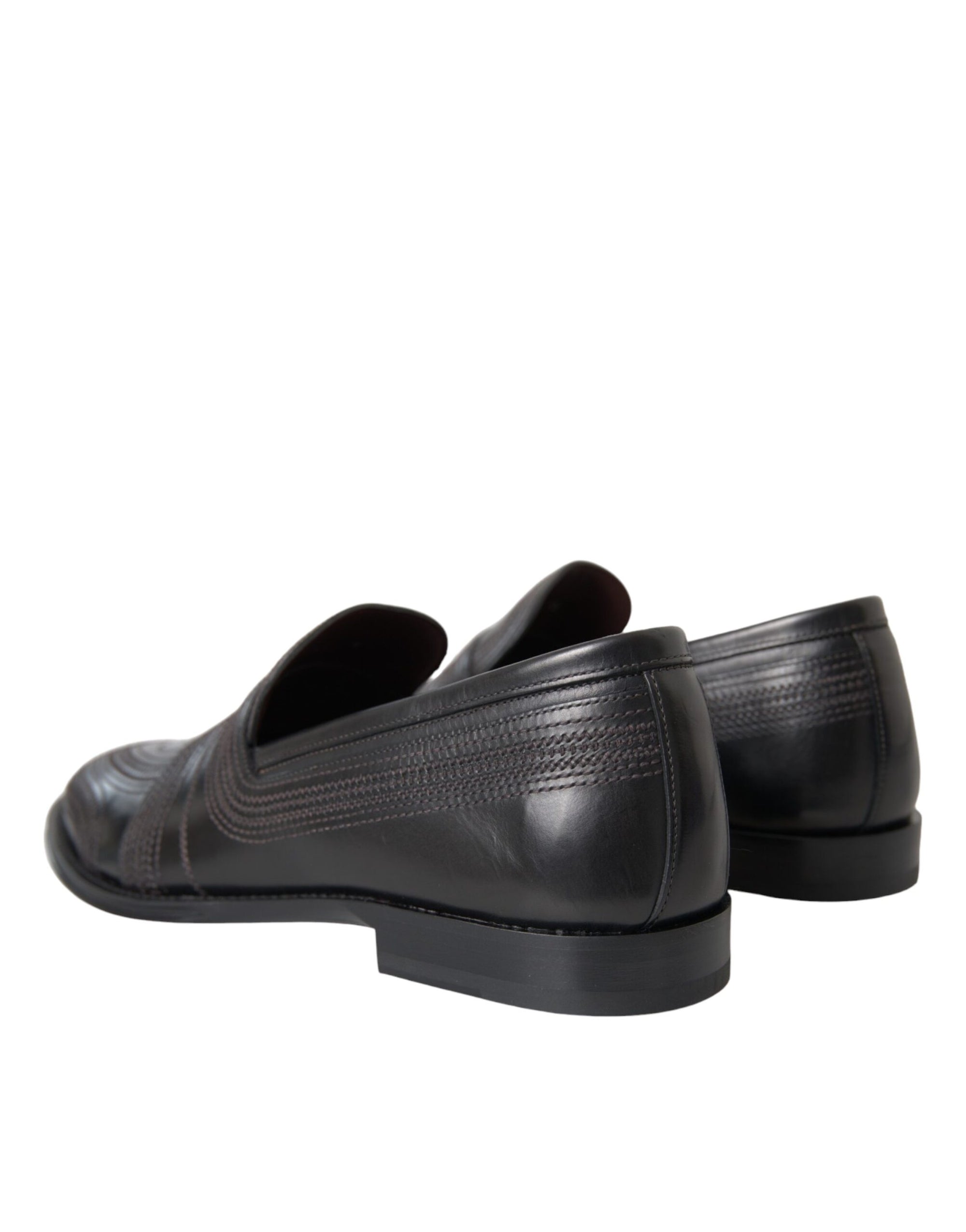 Dolce &amp; Gabbana Black Brown Leather Loafer Men Dress Shoes