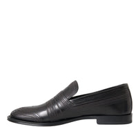 Dolce & Gabbana Black Brown Leather Loafer Men Dress Shoes