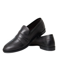 Dolce & Gabbana Black Brown Leather Loafer Men Dress Shoes