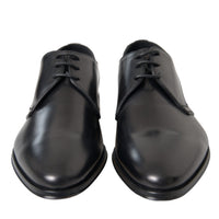 Dolce & Gabbana Black Leather Derby Formal Dress Men Shoes