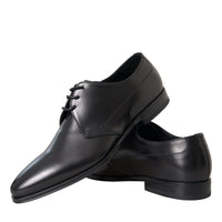 Dolce & Gabbana Black Leather Derby Formal Dress Men Shoes