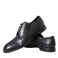 Dolce & Gabbana Black Leather Derby Formal Dress Men Shoes