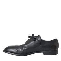 Dolce & Gabbana Black Leather Derby Formal Dress Men Shoes