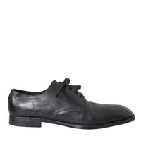 Dolce & Gabbana Black Leather Derby Formal Dress Men Shoes