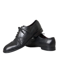 Dolce & Gabbana Black Leather Derby Formal Dress Men Shoes