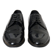 Dolce & Gabbana Black Patent Leather Derby Formal Dress Shoes