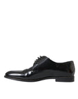 Dolce & Gabbana Black Patent Leather Derby Formal Dress Shoes