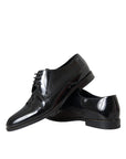 Dolce & Gabbana Black Patent Leather Derby Formal Dress Shoes