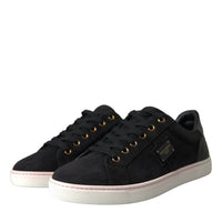 Dolce & Gabbana Black Suede Leather Men Low Top Sneakers Men Shoes