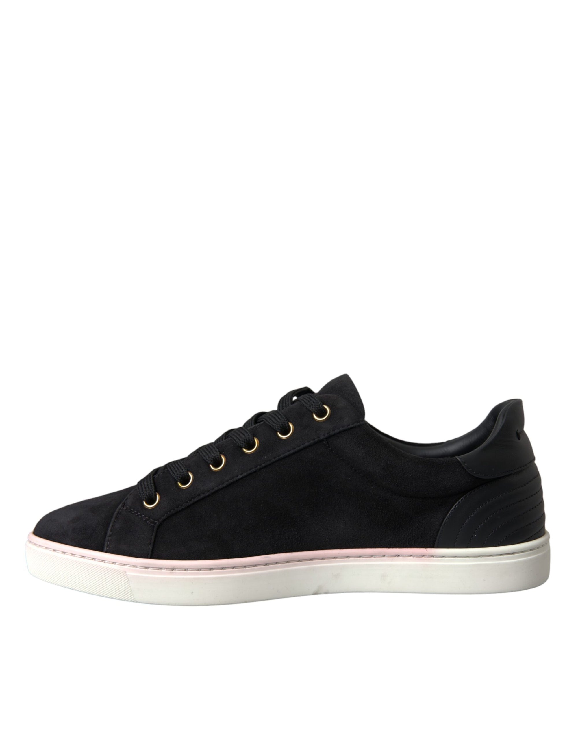 Dolce &amp; Gabbana Black Suede Leather Men Low Top Sneakers Men Shoes