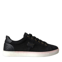 Dolce & Gabbana Black Suede Leather Men Low Top Sneakers Men Shoes