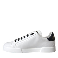 Dolce & Gabbana White Leather DG Logo Casual Low Top Sneakers Shoes