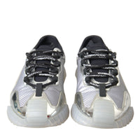 Dolce & Gabbana Silver Black Nylon NS1 Low Top Sneakers Men Shoes