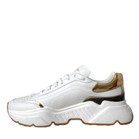 Dolce & Gabbana White Gold DAYMASTER Leather Sneakers Shoes